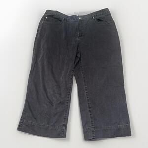 Christopher & Banks Capri Pants‎ Womens  Size 14 Black Button 35x20